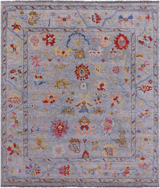 Grey Turkish Oushak Hand Knotted Wool Rug - 8' 4" X 9' 9" - Golden Nile