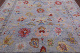 Grey Turkish Oushak Hand Knotted Wool Rug - 8' 4" X 9' 9" - Golden Nile