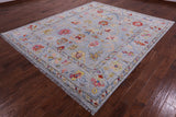 Grey Turkish Oushak Hand Knotted Wool Rug - 8' 4" X 9' 9" - Golden Nile