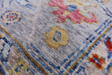 Grey Turkish Oushak Hand Knotted Wool Rug - 8' 4" X 9' 9" - Golden Nile