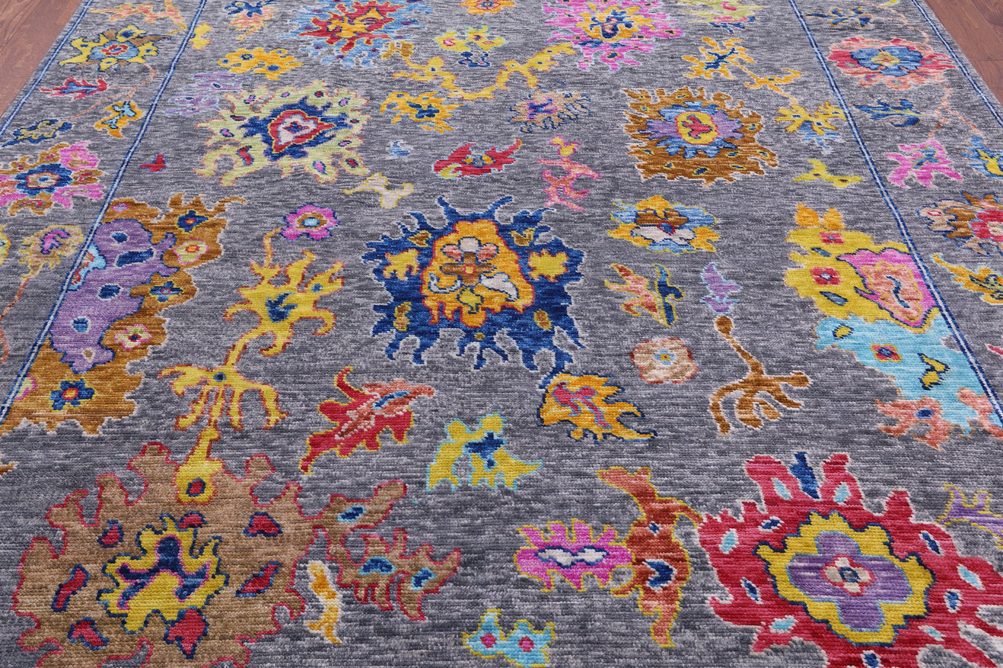Grey Turkish Oushak Hand Knotted Wool Rug - 8' 4" X 10' 1" - Golden Nile