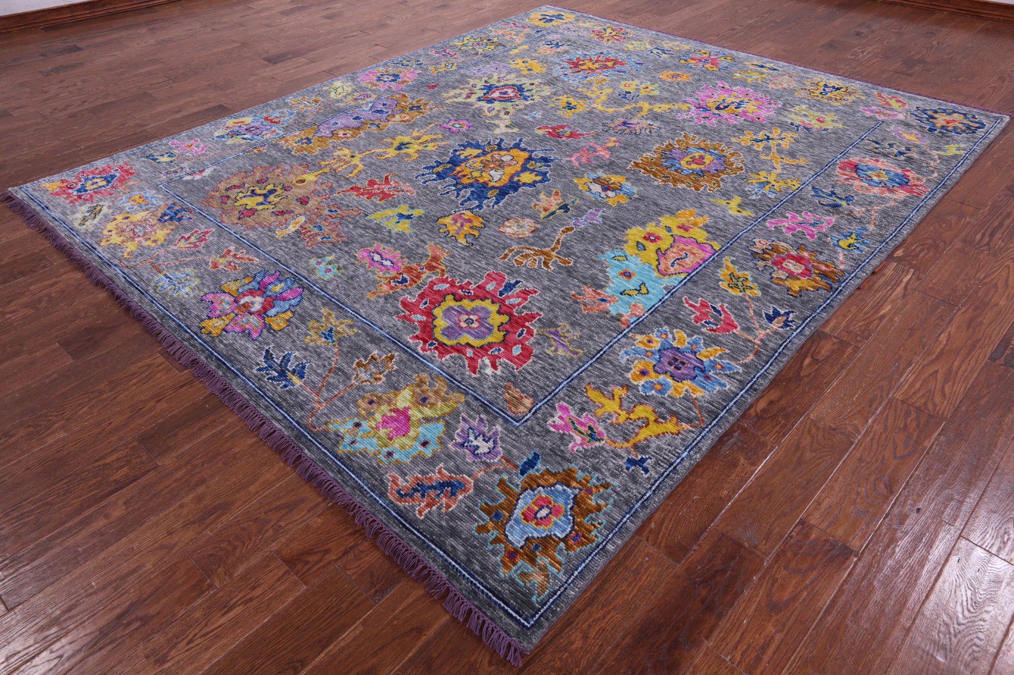 Grey Turkish Oushak Hand Knotted Wool Rug - 8' 4" X 10' 1" - Golden Nile