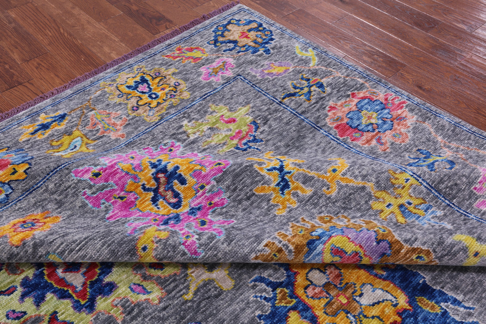 Grey Turkish Oushak Hand Knotted Wool Rug - 8' 4" X 10' 1" - Golden Nile