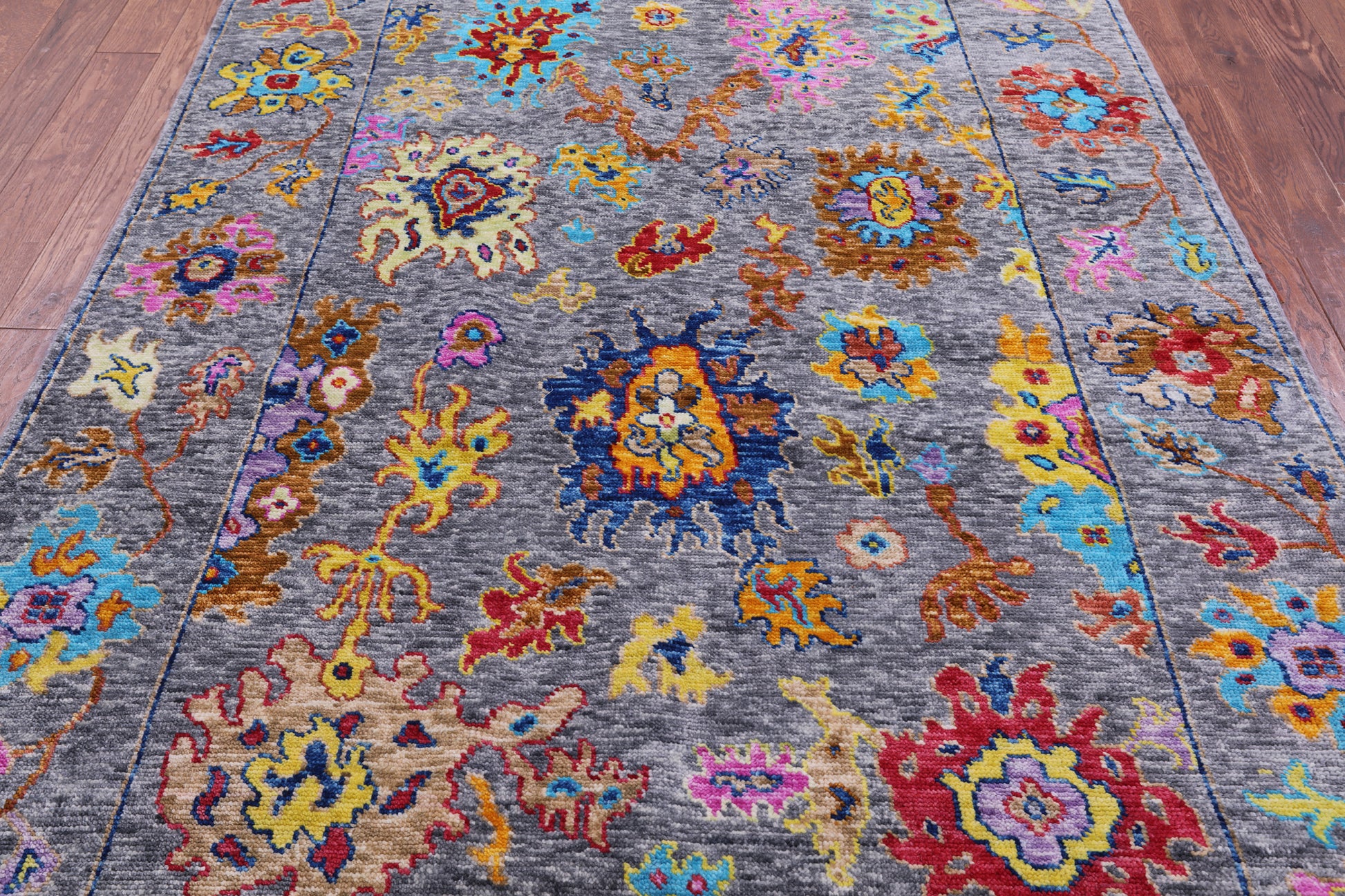 Grey Turkish Oushak Hand Knotted Wool Rug - 6' 2" X 9' 0" - Golden Nile
