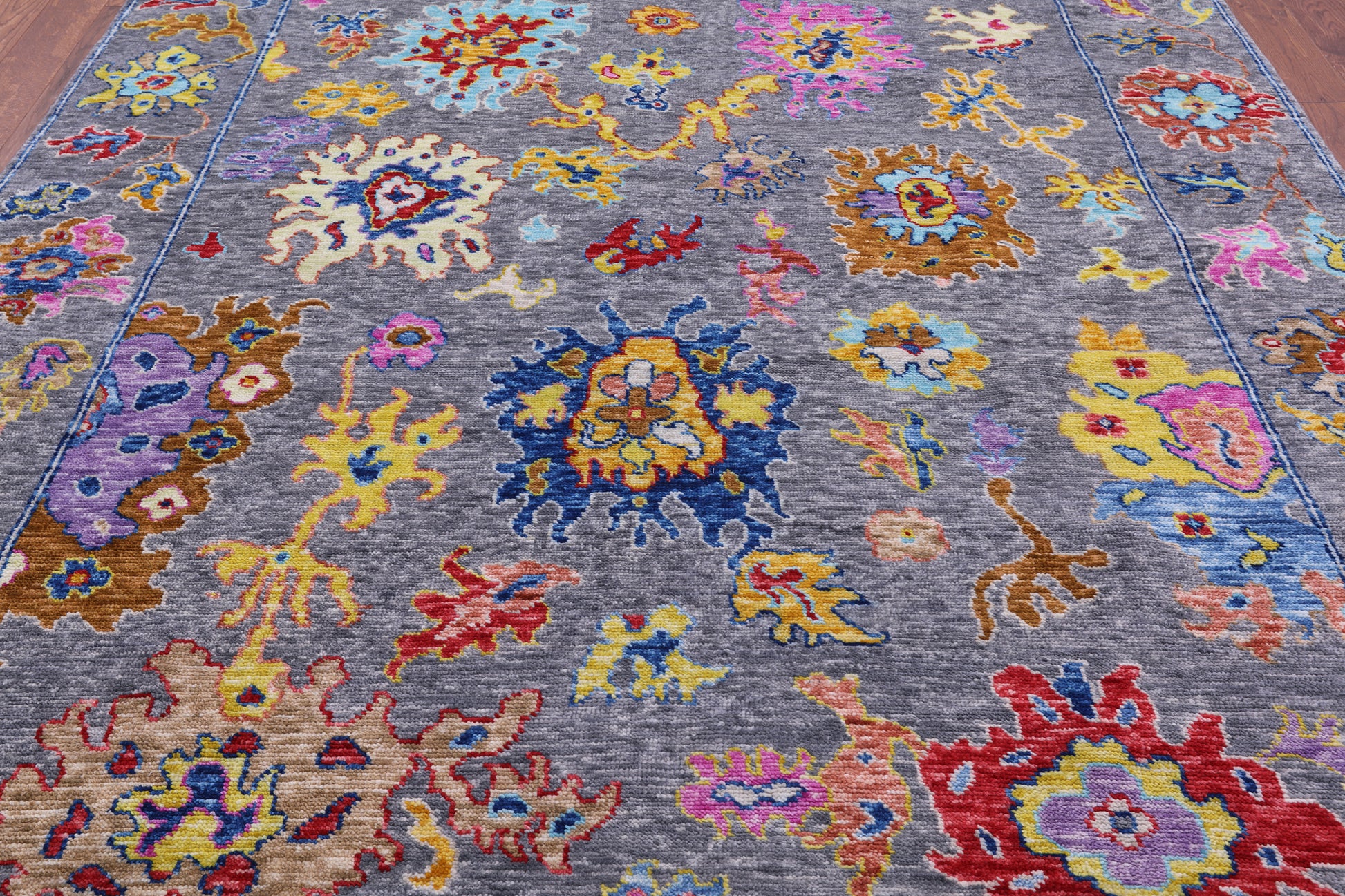 Grey Turkish Oushak Hand Knotted Wool Rug - 8' 3" X 9' 11" - Golden Nile