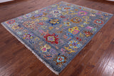 Grey Turkish Oushak Hand Knotted Wool Rug - 8' 3" X 9' 11" - Golden Nile