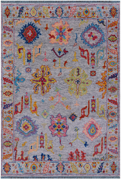 Grey Turkish Oushak Handmade Wool Rug - 6' 0" X 8' 9" - Golden Nile