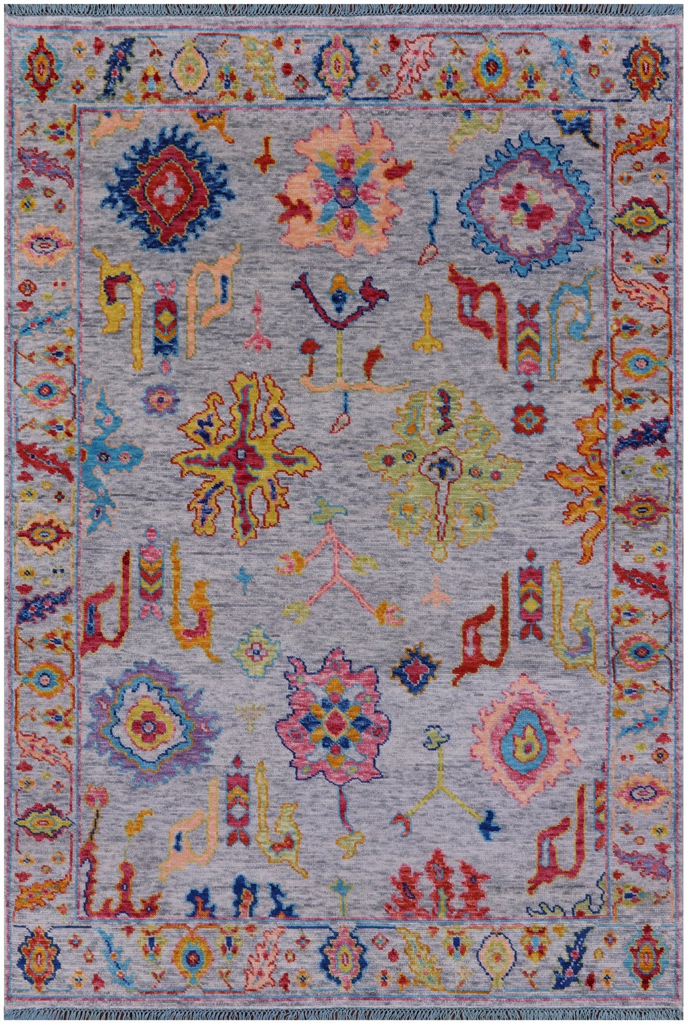 Grey Turkish Oushak Handmade Wool Rug - 6' 0" X 8' 9" - Golden Nile