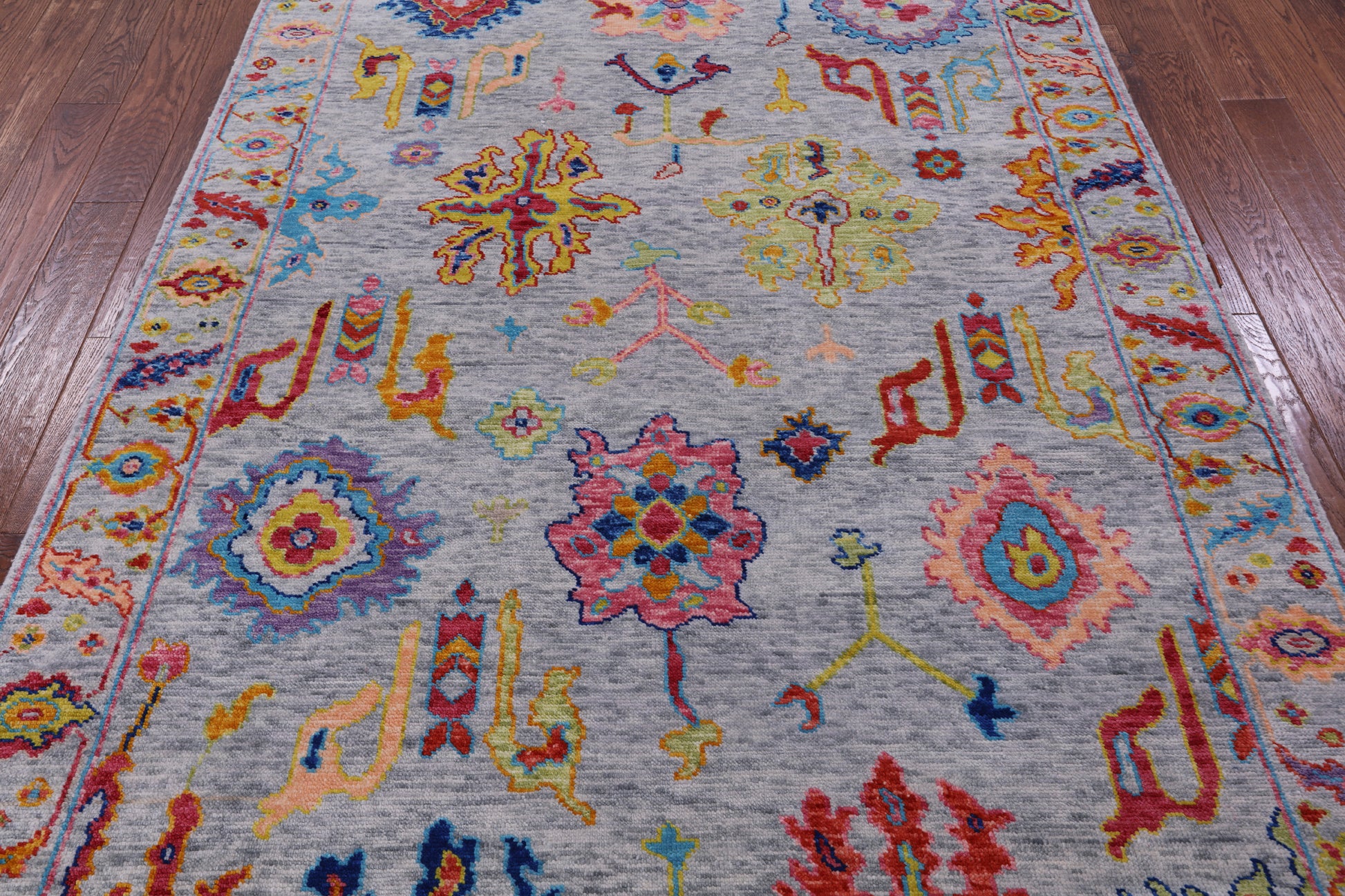 Grey Turkish Oushak Handmade Wool Rug - 6' 0" X 8' 9" - Golden Nile