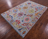 Grey Turkish Oushak Handmade Wool Rug - 6' 0" X 8' 9" - Golden Nile