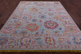 Blue Turkish Oushak Hand Knotted Wool Rug - 8' 5" X 10' 5" - Golden Nile