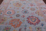 Blue Turkish Oushak Hand Knotted Wool Rug - 8' 5" X 10' 5" - Golden Nile