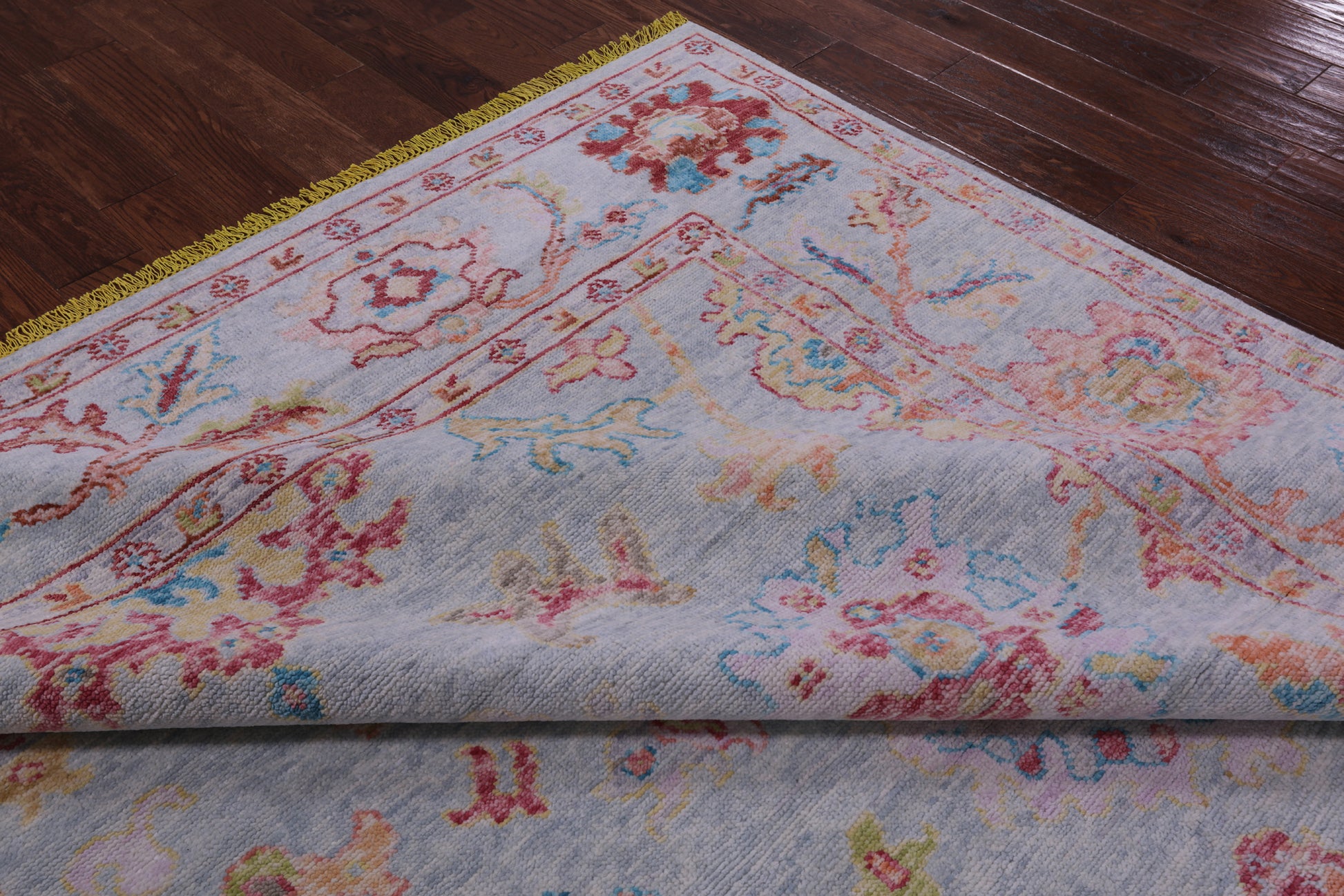 Blue Turkish Oushak Hand Knotted Wool Rug - 8' 5" X 10' 5" - Golden Nile
