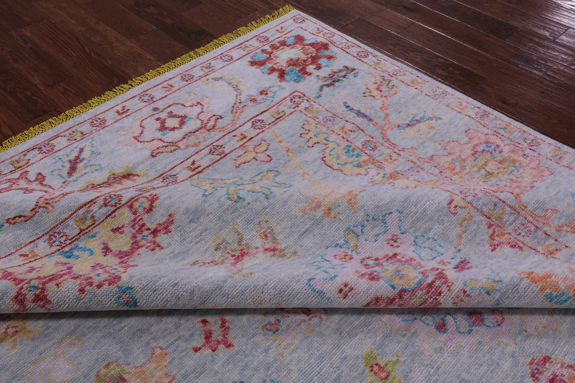 Blue Turkish Oushak Hand Knotted Wool Rug - 8' 5" X 10' 5" - Golden Nile