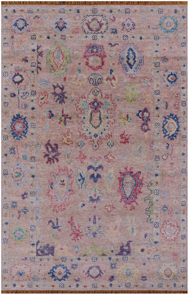 Turkish Oushak Hand Knotted Wool Rug - 5' 11" X 9' 0" - Golden Nile