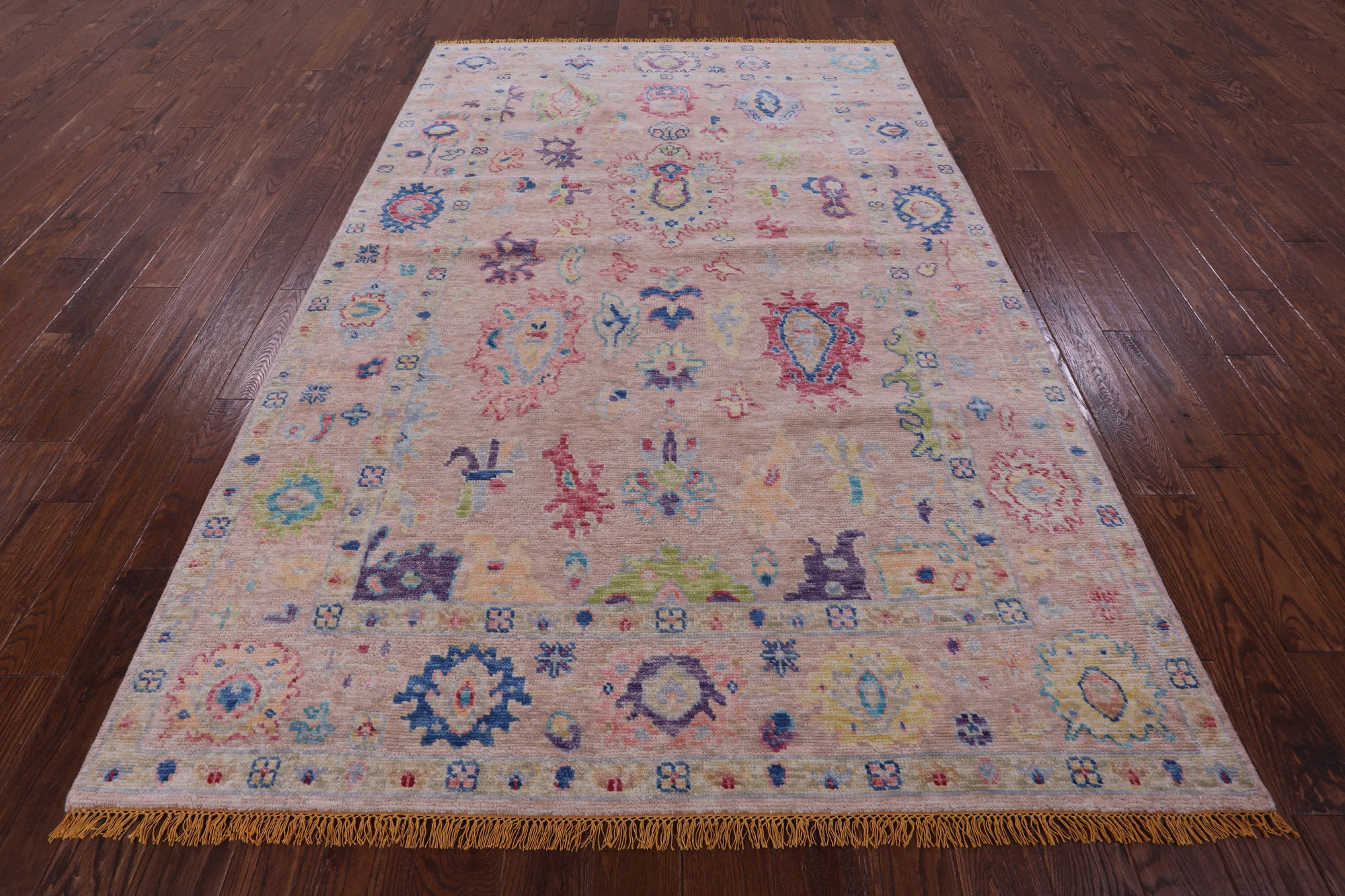 Turkish Oushak Hand Knotted Wool Rug - 5' 11" X 9' 0" - Golden Nile