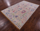 Turkish Oushak Hand Knotted Wool Rug - 5' 11" X 9' 0" - Golden Nile