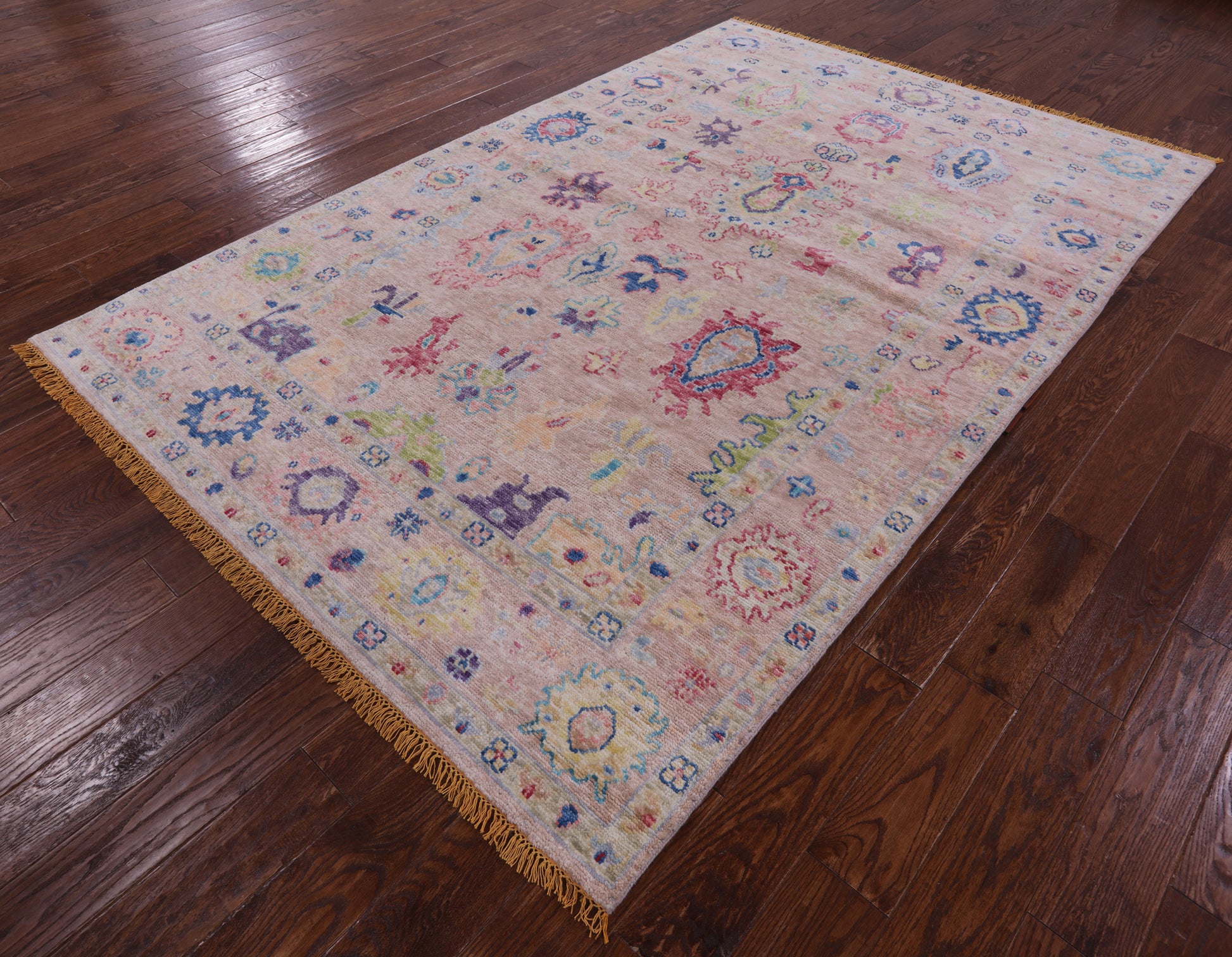 Turkish Oushak Hand Knotted Wool Rug - 5' 11" X 9' 0" - Golden Nile