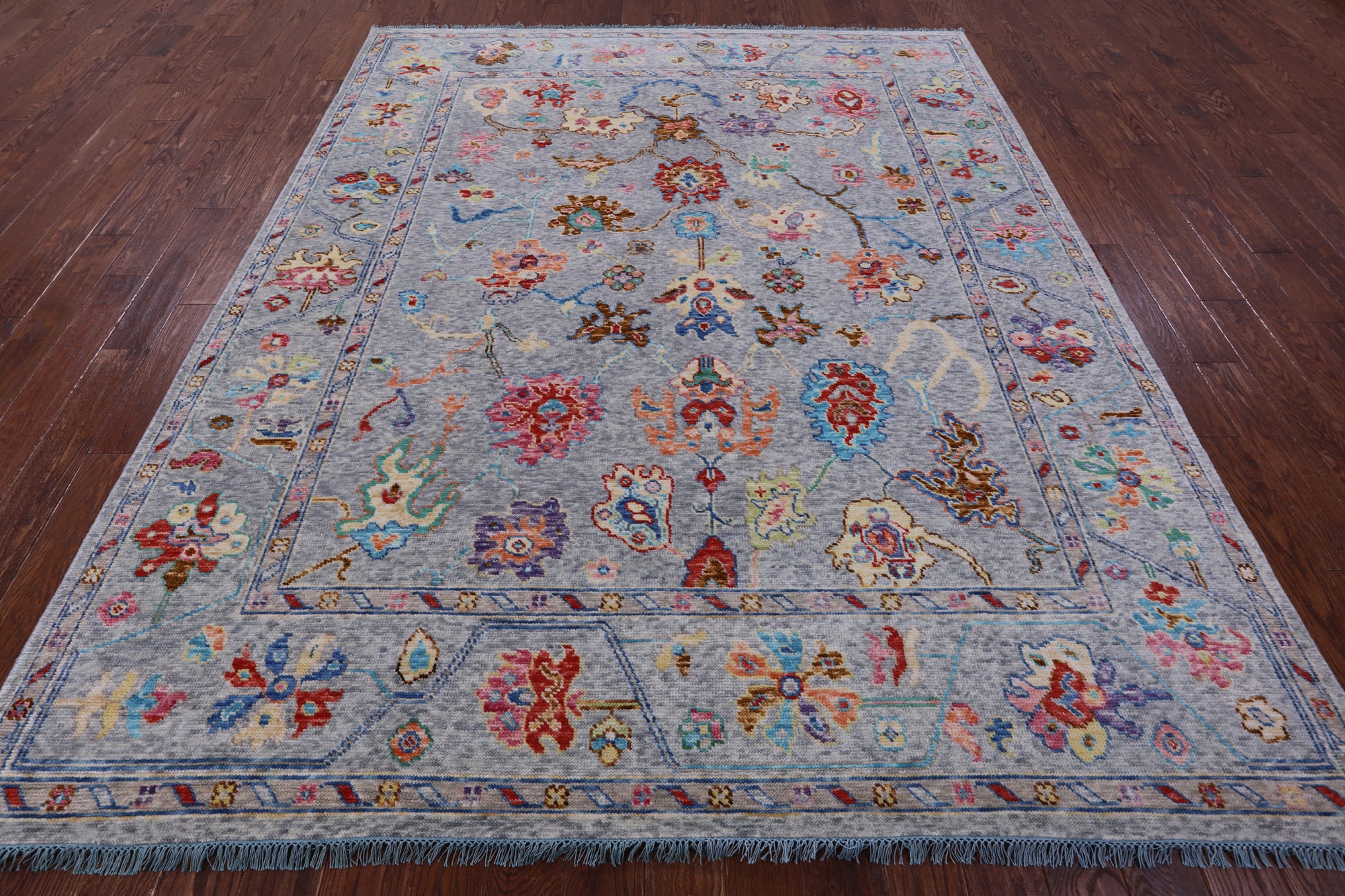 Grey Turkish Oushak Handmade Wool Rug - 8' 1" X 10' 0" - Golden Nile