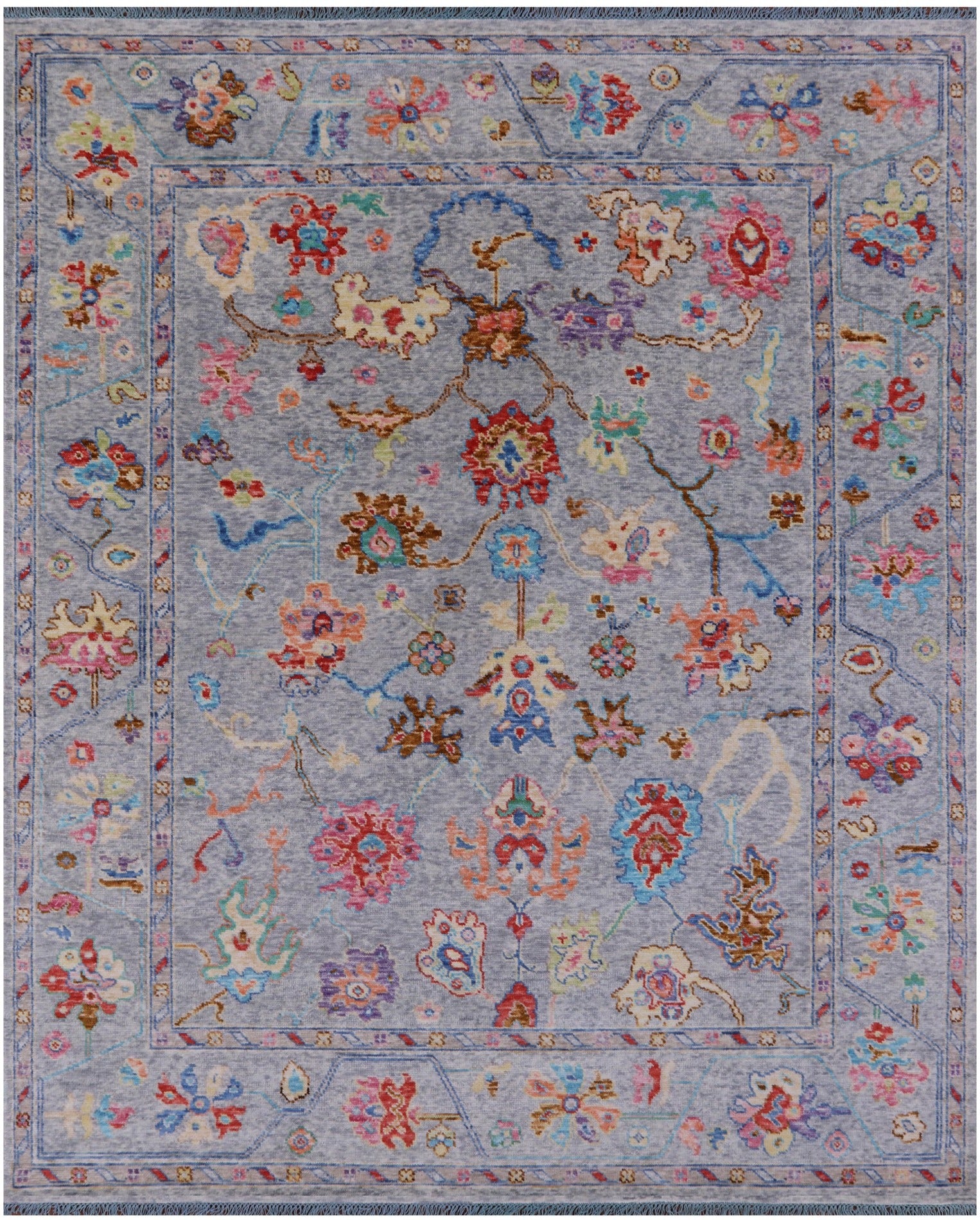 Grey Turkish Oushak Handmade Wool Rug - 8' 1" X 10' 0" - Golden Nile