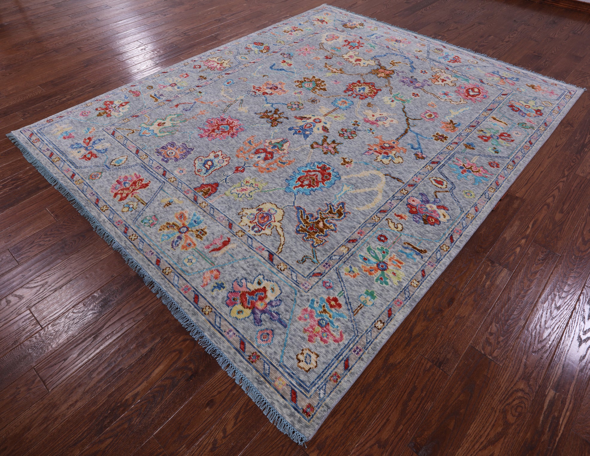 Grey Turkish Oushak Handmade Wool Rug - 8' 1" X 10' 0" - Golden Nile