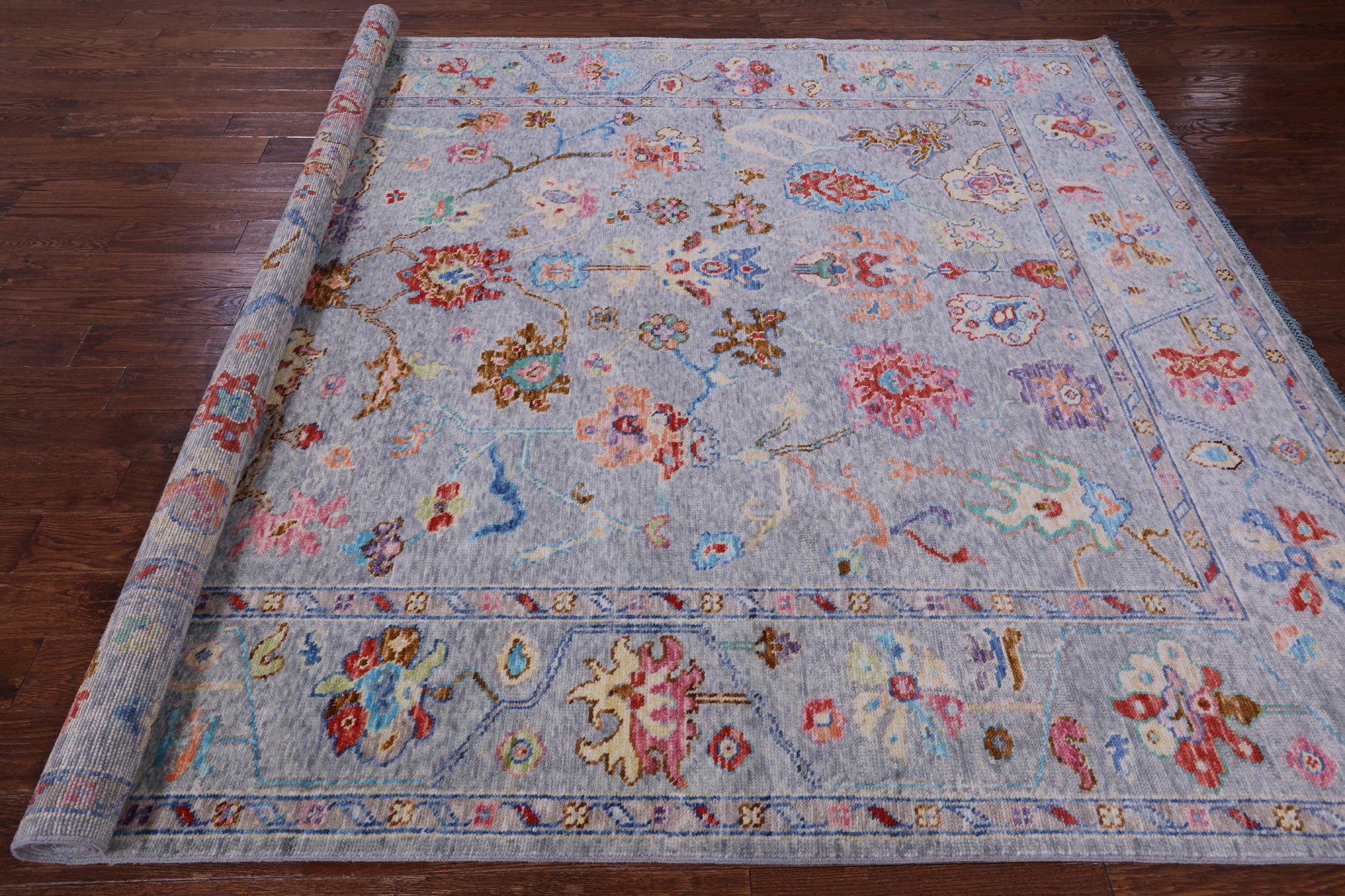 Grey Turkish Oushak Handmade Wool Rug - 8' 1" X 10' 0" - Golden Nile