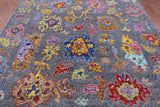 Grey Turkish Oushak Hand Knotted Wool Rug - 8' 5" X 9' 10" - Golden Nile