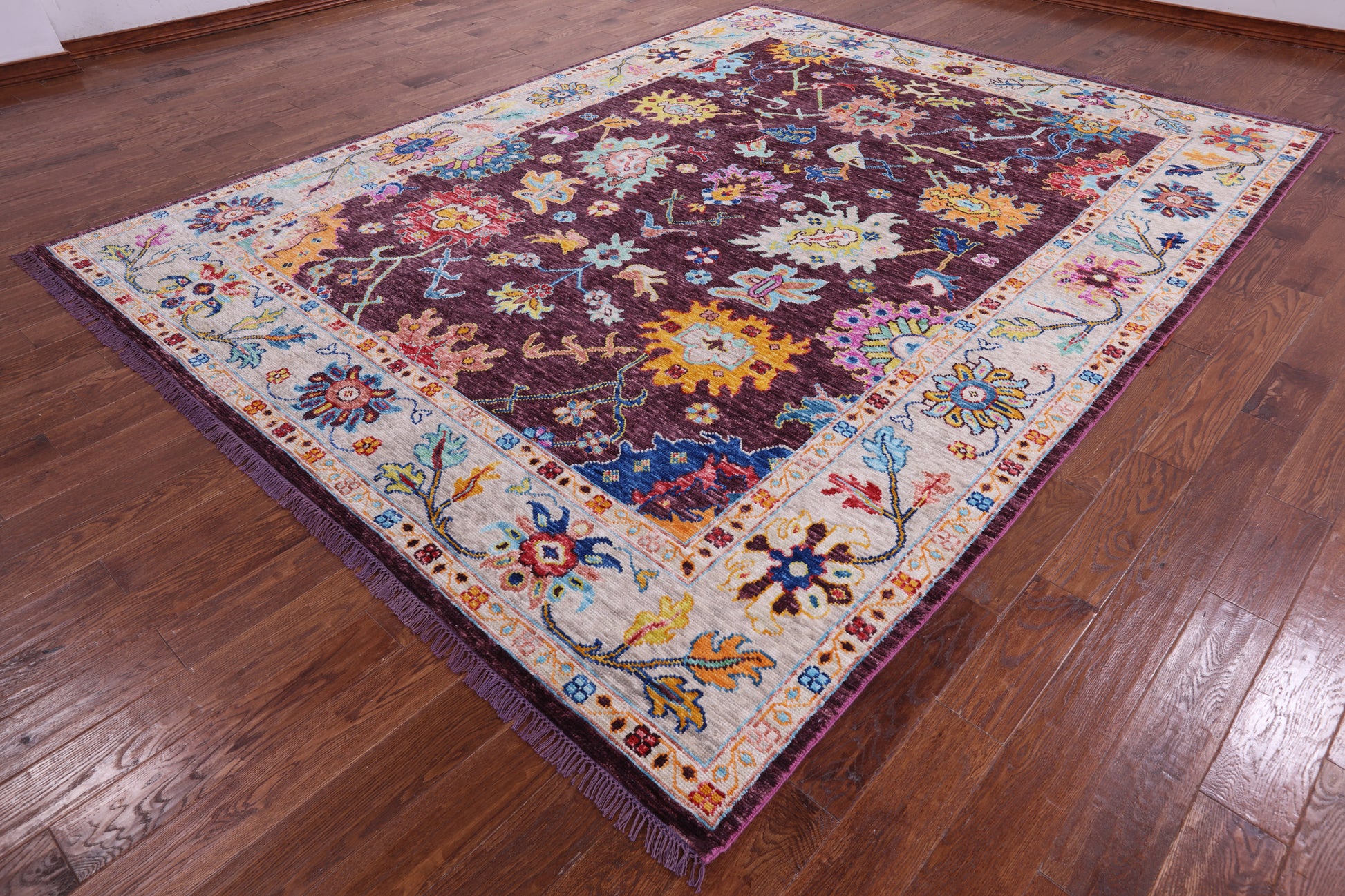 Turkish Oushak Hand Knotted Wool Rug - 9' 1" X 11' 11" - Golden Nile