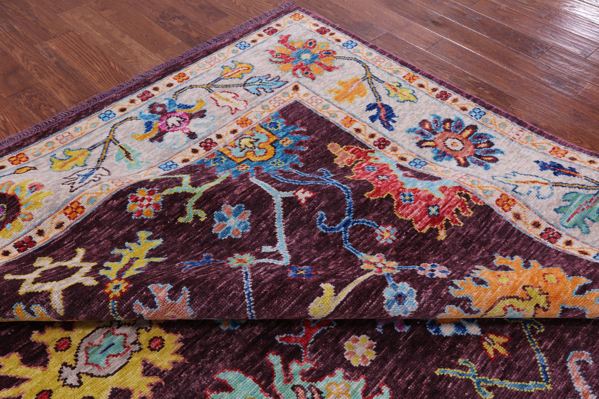Turkish Oushak Hand Knotted Wool Rug - 9' 1" X 11' 11" - Golden Nile
