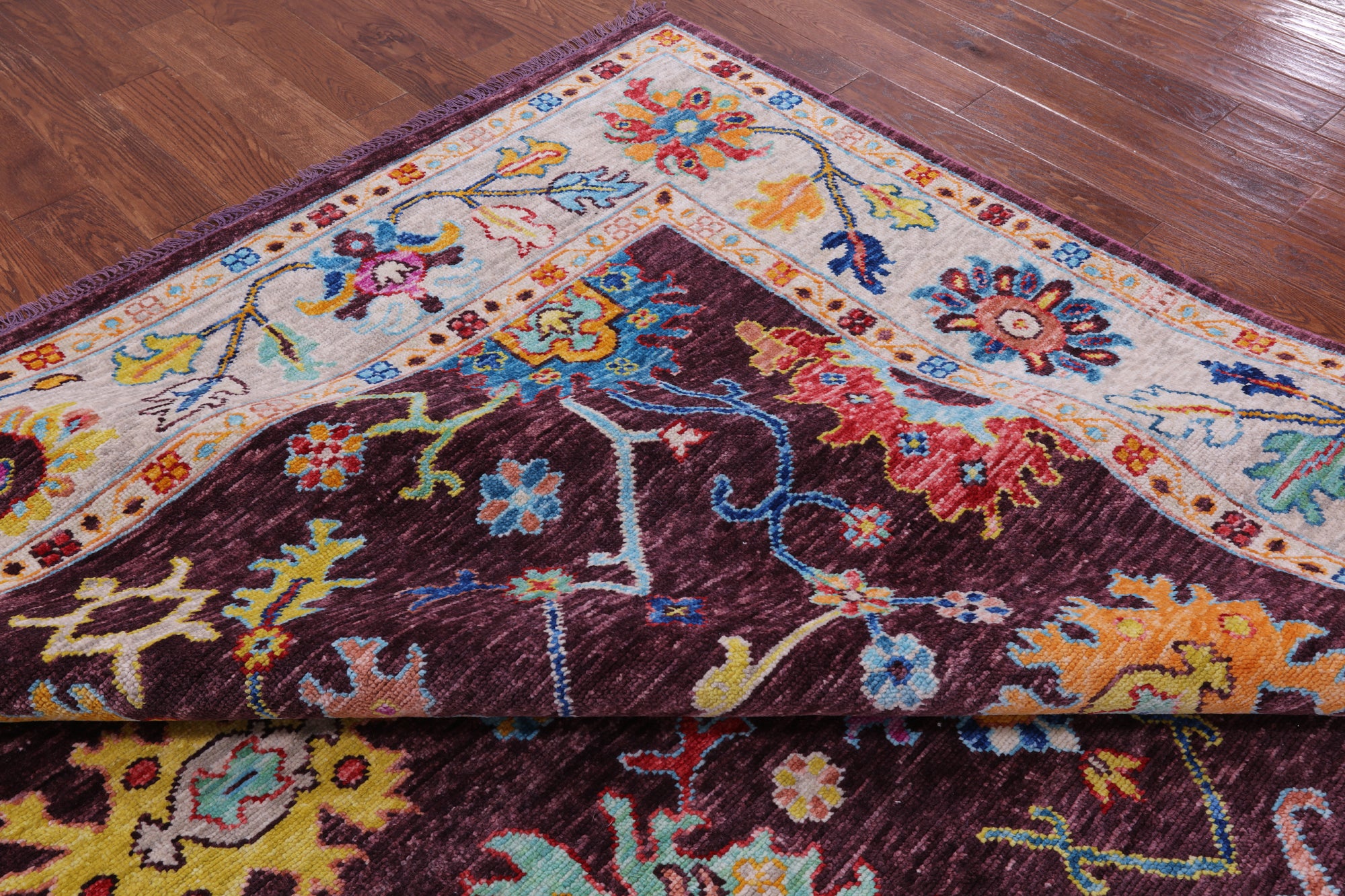 Turkish Oushak Hand Knotted Wool Rug - 9' 1" X 11' 11" - Golden Nile
