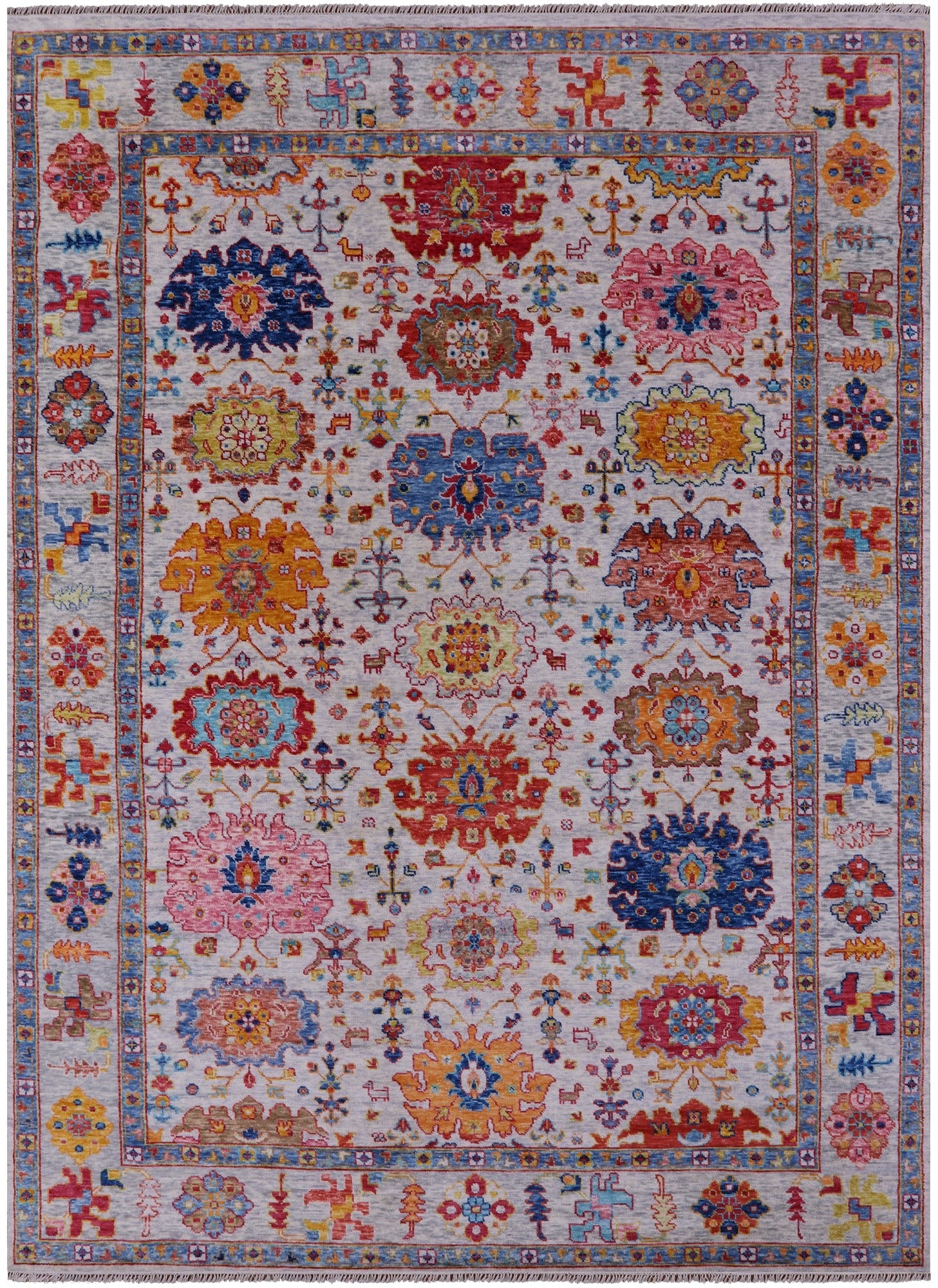 Grey Turkish Oushak Hand Knotted Wool Rug - 10' 2" X 13' 11" - Golden Nile