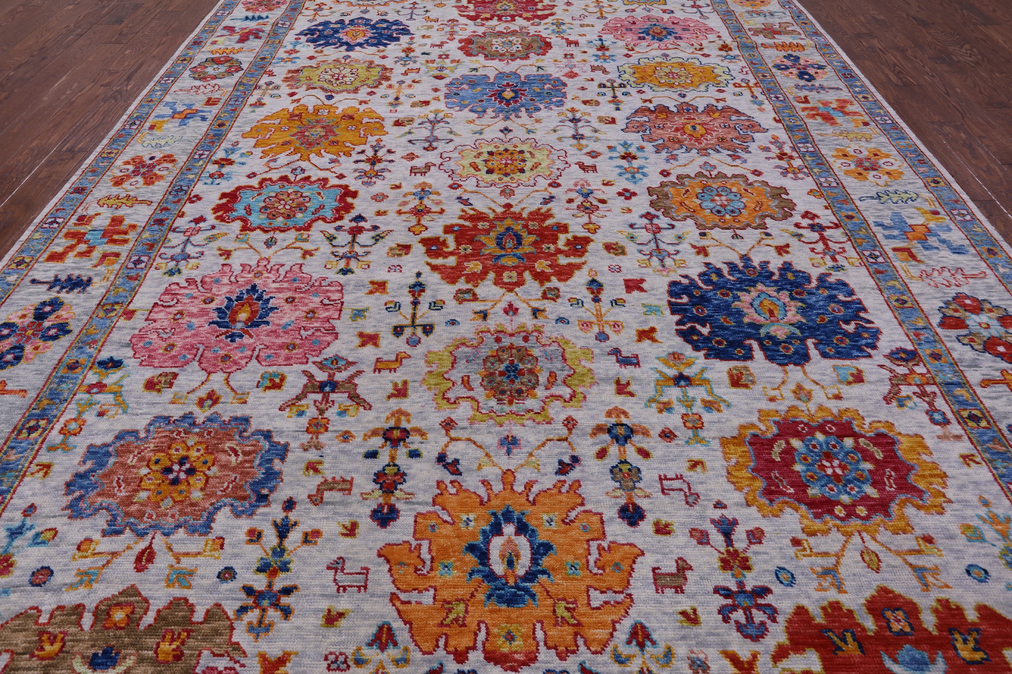 Grey Turkish Oushak Hand Knotted Wool Rug - 10' 2" X 13' 11" - Golden Nile