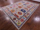 Grey Turkish Oushak Hand Knotted Wool Rug - 10' 2" X 13' 11" - Golden Nile
