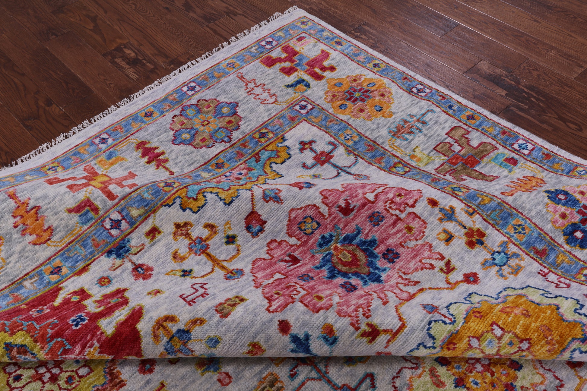 Grey Turkish Oushak Hand Knotted Wool Rug - 10' 2" X 13' 11" - Golden Nile