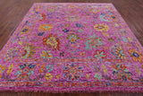 Pink Square Turkish Oushak Hand Knotted Wool Rug - 9' 1" X 9' 1" - Golden Nile