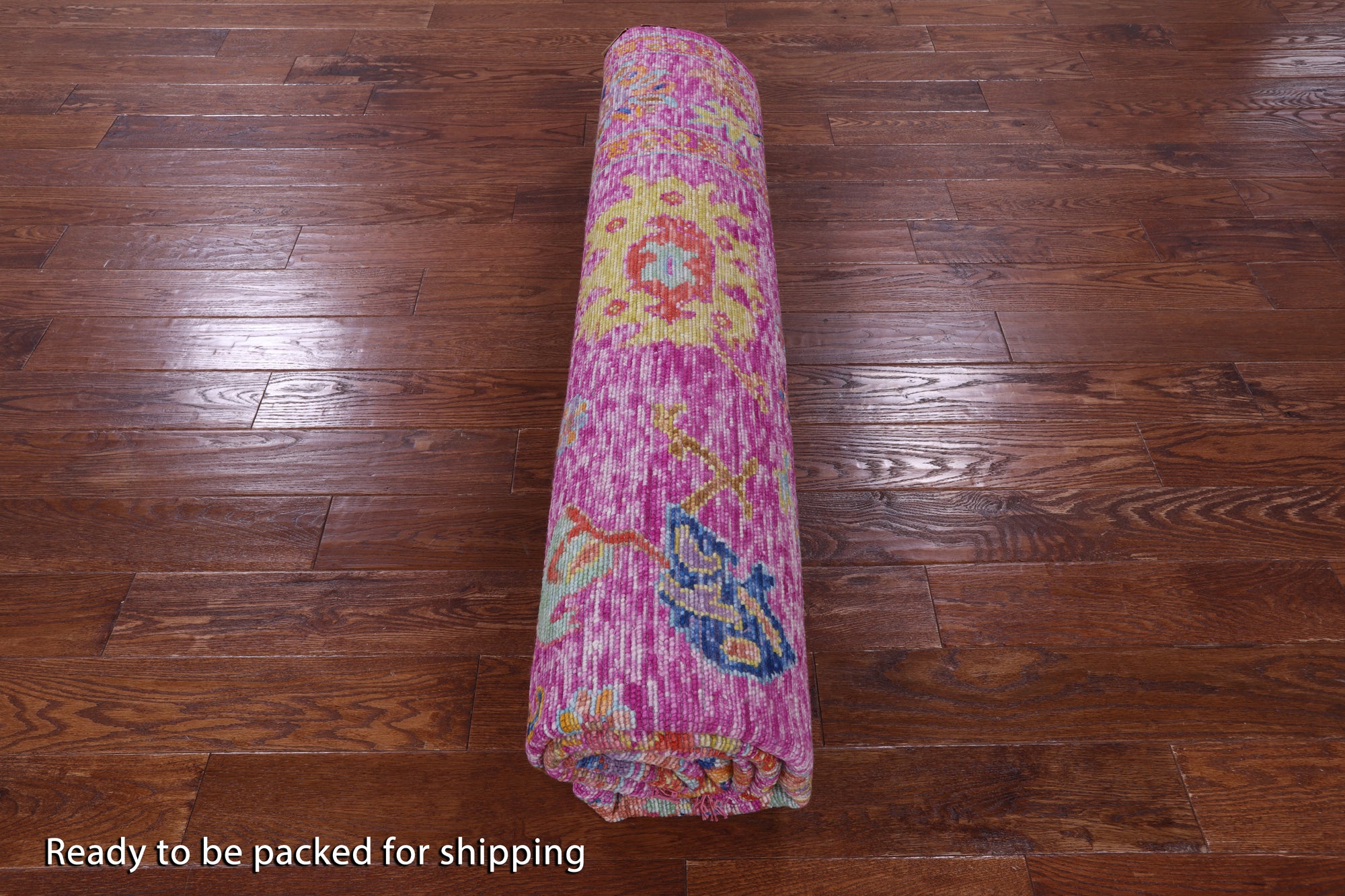 Pink Square Turkish Oushak Hand Knotted Wool Rug - 9' 1" X 9' 1" - Golden Nile