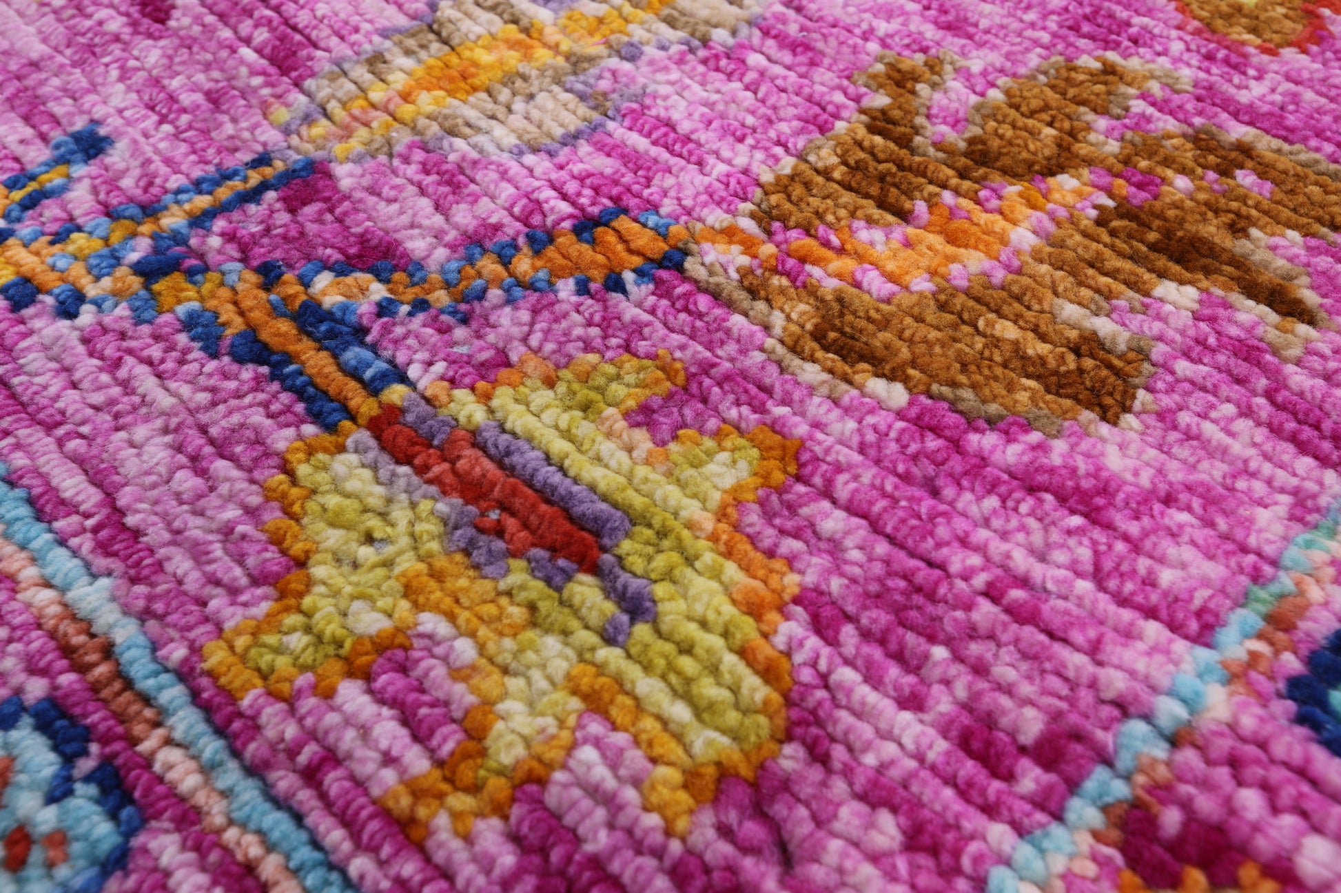 Pink Square Turkish Oushak Hand Knotted Wool Rug - 9' 1" X 9' 1" - Golden Nile
