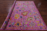 Pink Square Turkish Oushak Hand Knotted Wool Rug - 9' 1" X 9' 1" - Golden Nile