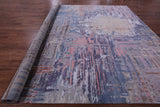 Abstract Contemporary Hand Knotted Wool & Silk Rug - 12' 1" X 15' 2" - Golden Nile