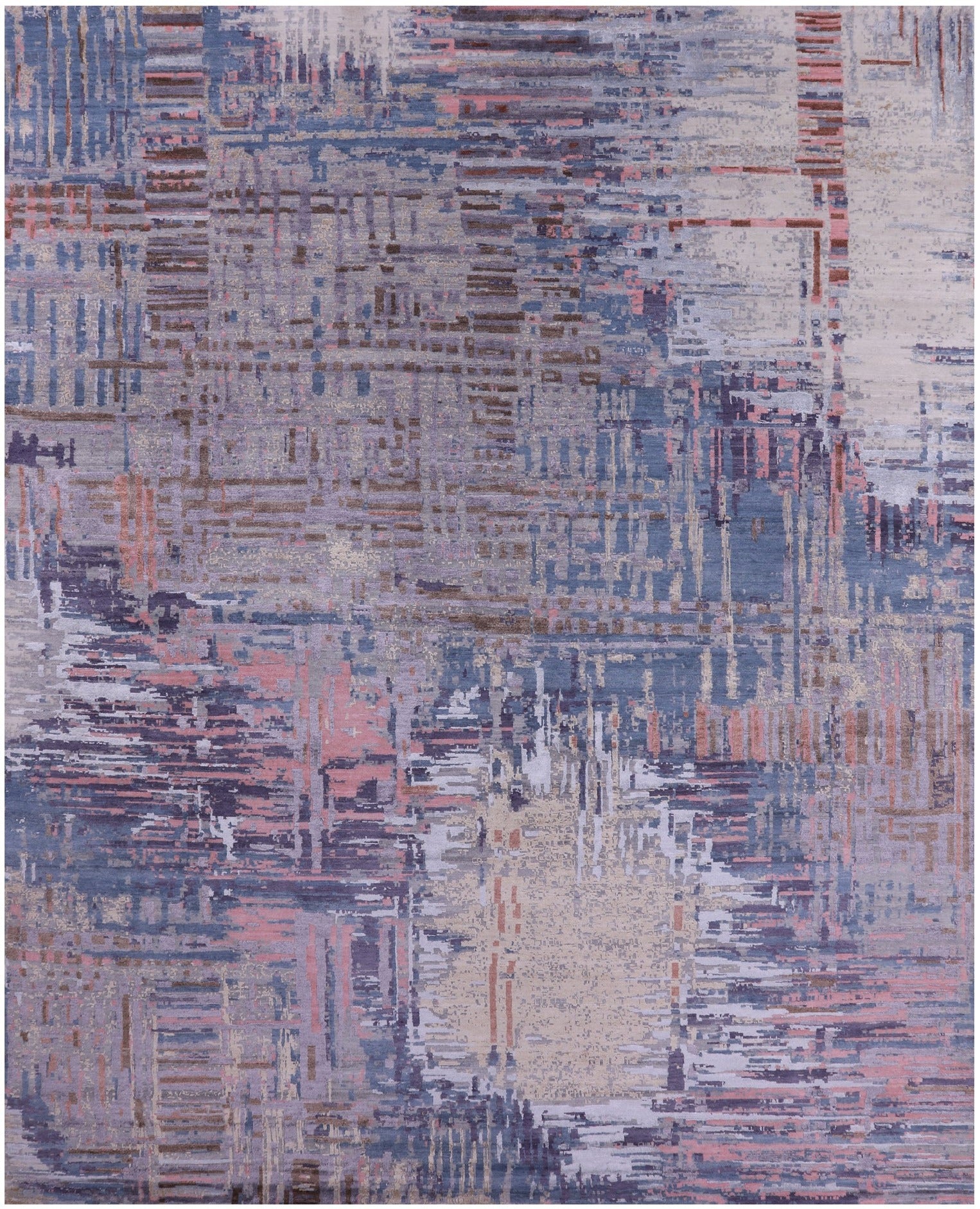 Abstract Contemporary Hand Knotted Wool & Silk Rug - 12' 1" X 15' 2" - Golden Nile