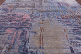 Abstract Contemporary Hand Knotted Wool & Silk Rug - 12' 1" X 15' 2" - Golden Nile