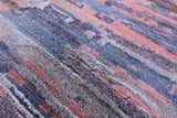 Abstract Contemporary Hand Knotted Wool & Silk Rug - 12' 1" X 15' 2" - Golden Nile