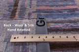 Abstract Contemporary Hand Knotted Wool & Silk Rug - 12' 1" X 15' 2" - Golden Nile