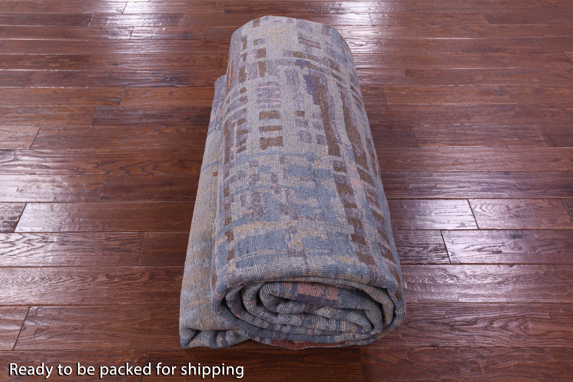 Abstract Contemporary Hand Knotted Wool & Silk Rug - 9' 11" X 14' 1" - Golden Nile