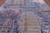 Abstract Contemporary Hand Knotted Wool & Silk Rug - 9' 11" X 14' 1" - Golden Nile