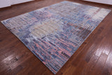 Abstract Contemporary Hand Knotted Wool & Silk Rug - 9' 11" X 14' 1" - Golden Nile