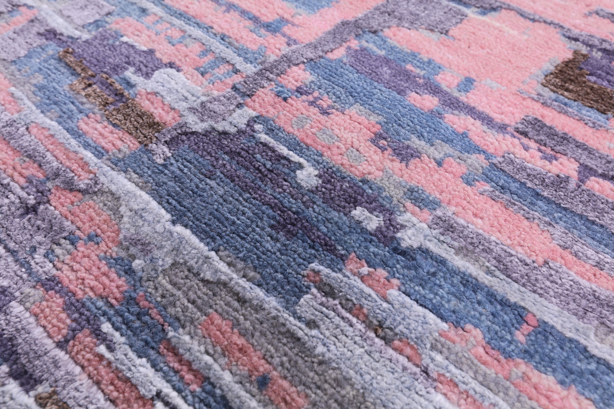Abstract Contemporary Hand Knotted Wool & Silk Rug - 9' 11" X 14' 1" - Golden Nile