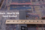Abstract Contemporary Hand Knotted Wool & Silk Rug - 9' 11" X 14' 1" - Golden Nile