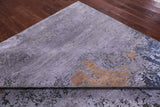 Abstract Contemporary Hand Knotted Wool & Silk Rug - 9' 0" X 12' 0" - Golden Nile
