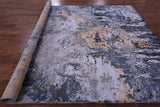 Abstract Contemporary Hand Knotted Wool & Silk Rug - 9' 0" X 12' 0" - Golden Nile